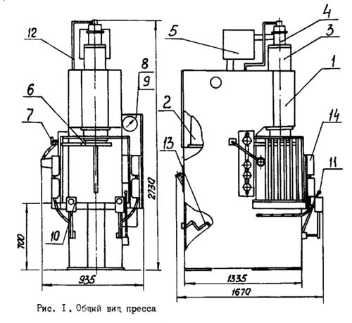 П6324Б Габаритные розміри гідропресса
